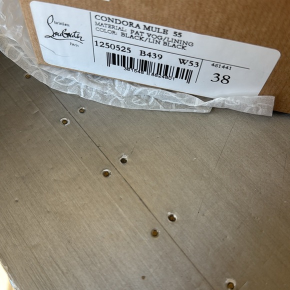 Christian Louboutin condora mule 55mm black patent sandal mule sz 38 - Picture 10 of 12